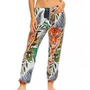Aviator Nation Velour Tiger Print Sweatpants